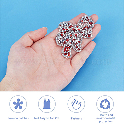 7 Stück 7 Farben Bowknot Glitzer Hotfix Strass&nbsp;DIY-FG0002-30