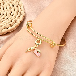 1 Stück Valentinstag Messing klare Zirkonia Make-up europäischen baumeln Charms&nbsp;KK-YW0002-59A