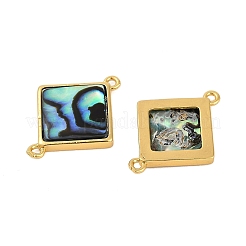 Breloques connecteurs en coquillage paua naturel pavé de laiton&nbsp;KK-M299-01A-G