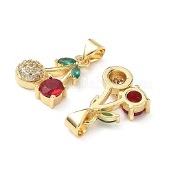 Pendentifs avec zircon cubiques à micro-pavés en laiton&nbsp;KK-L243-01G-01