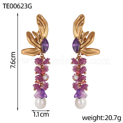 Blumen-Ohrstecker aus Messing&nbsp;STAS-OY015-39G