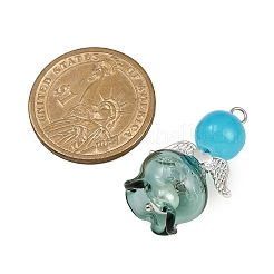 2 Stück Anhänger aus Imitations-Jadeglas in 2 Farben (Backfarbe)&nbsp;PALLOY-JF04387