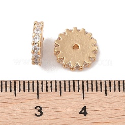 Messing Micro Pave klare Zirkonia Perlen&nbsp;KK-B100-054A-G
