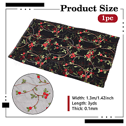 Polyester-Spitzenstoff mit Blumenmuster&nbsp;DIY-WH0888-492D