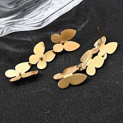 Pendientes colgantes de mariposa de acero inoxidable 304 para mujer&nbsp;EJEW-M102-01G