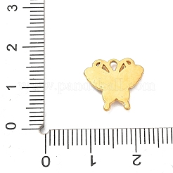 Pendentifs en acier inoxydable 304 micro pavés de zircones cubiques transparentes&nbsp;SA-CBA8A4A-03B-G