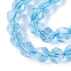 Brins de perles de verre transparentes craquelées&nbsp;GLAA-N068-02A-03