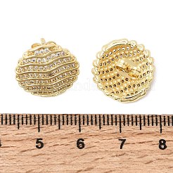 Ohrstecker aus Messing mit klarem Zirkonia für Damen&nbsp;EJEW-A162-06G