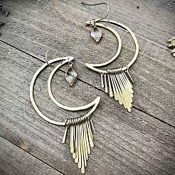 Boucles d'oreilles pendantes en alliage de strass de lune&nbsp;FS-WGEABDC-01