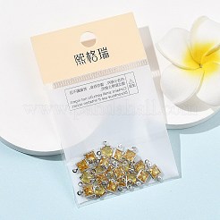 Quadratische Verbindungsanhänger aus Messing mit Zirkonia-Pavé&nbsp;XGRQ2O014-440D-P