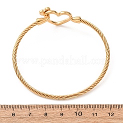Bracciali rigidi da donna in acciaio inossidabile 304 con cuori di cristallo e strass.&nbsp;SA-CBA2192-06G