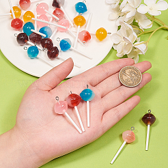 30 pièces 5 couleurs pendentifs en résine&nbsp;RESI-CJ0001-222