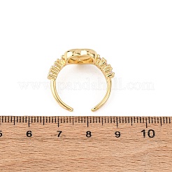 Verstellbare Manschettenringe aus Messing mit Mikropflaster und Zirkonia für Damen&nbsp;RJEW-B139-02G