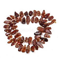 Hilos de perlas de granate naranja natural&nbsp;G-P619-A03-01