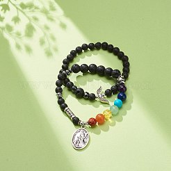 Juego de pulseras elásticas de hematita sintética&nbsp;BJEW-JB08733