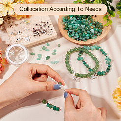 Kits de diy para hacer pulseras de cuentas de aventurina verde natural&nbsp;DIY-TA0013-73