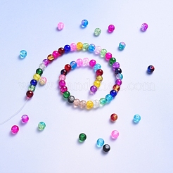 Perle di vetro crackle verniciate a spruzzo&nbsp;CCG-YW0001-02-6mm