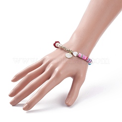 Legierung Emaille Shell Charm Armband&nbsp;BJEW-TA00086