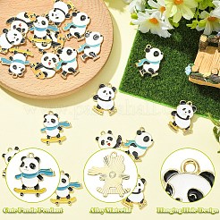 20 pièces 4 styles pendentifs en émail en alliage de placage de rack&nbsp;ENAM-YW0009-45