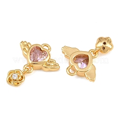 Pendentifs avec zircon cubiques à micro-pavés en laiton&nbsp;CU-CBA7392-09G-02