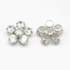 Fleurs cubes cabochons de zircone&nbsp;ZIRC-R007-026C-02