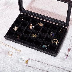 28 Gitter bedruckte Schmucktablett-Organizerboxen aus Kunstleder&nbsp;MRMJ-WH0077-086
