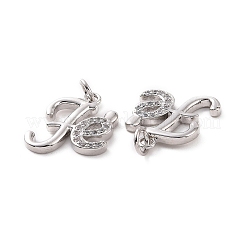 Porte micro ouvrent pendentifs zircone cubique en laiton de placage&nbsp;KK-C008-33P