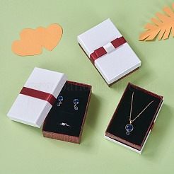 Kraft Baumwolle gefüllt Rechteck Pappe Schmuck Set Boxen mit Bogenknoten&nbsp;X-CBOX-N006-03