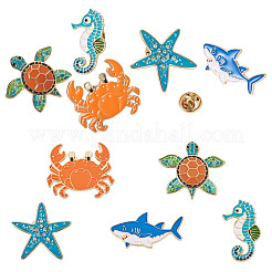 Spille smaltate in lega da 5 pz 5 stili&nbsp;FIND-TA0007-98
