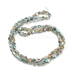 Fili di perle di vetro trasparente placcato mezzo arcobaleno placcato arcobaleno&nbsp;EGLA-G037-04A-HR02