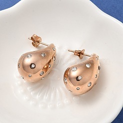 Boucles d'oreilles à tige en forme de larme en acier inoxydable 304&nbsp;EJEW-B108-05RG-A
