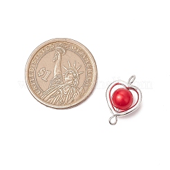 Ciondolo a forma di cuore in perla acrilica con connettore in lega&nbsp;PALLOY-JF03400