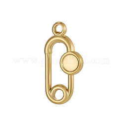 304 Edelstahlanhänger Cabochonfassung&nbsp;STAS-OY009-55G
