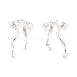 Boucles d'oreilles en laiton avec nœud papillon pour femme&nbsp;EJEW-P288-05S
