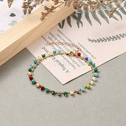 Braccialetti di fascino in vetro rondelle&nbsp;BJEW-JB05703