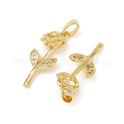 Pendentifs avec zircon cubiques à micro-pavés en laiton&nbsp;KK-F908-22G