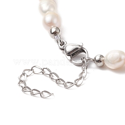 Collana di perle naturali con chiusura in acciaio inossidabile 304 per donna&nbsp;NJEW-JN04143