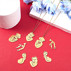 8 pendentif en acier inoxydable 304 plaqué à 4 styles&nbsp;FIND-BBC0001-38