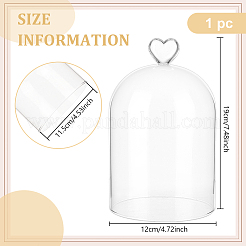 Cubierta de cúpula de vidrio con arco de corazón&nbsp;DIY-WH0933-20F