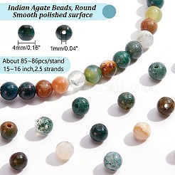 Chapelets de perles en agate indienne naturelle&nbsp;G-NB0004-54
