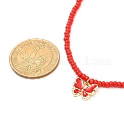 Collana con ciondolo in lega di smalto a farfalla per donna ragazza&nbsp;NJEW-JN03690