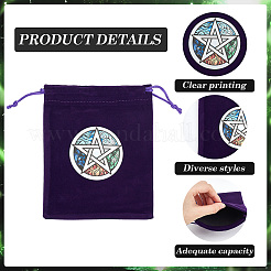 2 bolsa de terciopelo con cordón para guardar joyas con estampado de estrellas&nbsp;WICR-CN0001-03