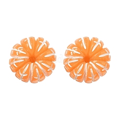 Boucles d'oreilles à clous orange en résine&nbsp;EJEW-B136-01