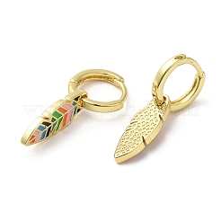 Orecchini a cerchio pendenti in vero ottone placcato oro 18k&nbsp;EJEW-L268-008G-02
