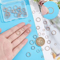 60 pieza de 4 estilos de anillos de salto abiertos de acero inoxidable 304&nbsp;STAS-UN0038-41
