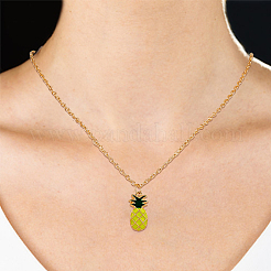 2 set di 2 collane con ciondolo a forma di ananas in lega e orecchini pendenti&nbsp;SJEW-FI0001-01