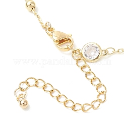 Chaînes de cheville en acier inoxydable 304 et laiton avec zircone cubique transparente pour femmes&nbsp;AJEW-AN00688