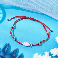 Braccialetti di perline intrecciate in nylon per donna uomo&nbsp;BJEW-JB11312