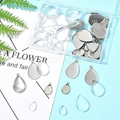 DIY-Anhänger-Sets aus tropfenförmigem 304 Edelstahl&nbsp;DIY-FS0008-40