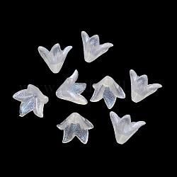 Прозрачные колпачки акриловая бисера, 5-лепестков цветка, белые, 16x16.5x13 мм, отверстие : 1.4 мм